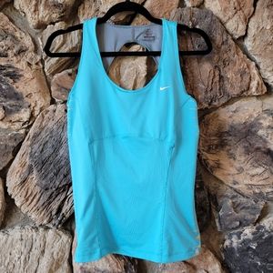 Nike Dri-Fit Turquoise Women’s Tank Top with built-in bra size L